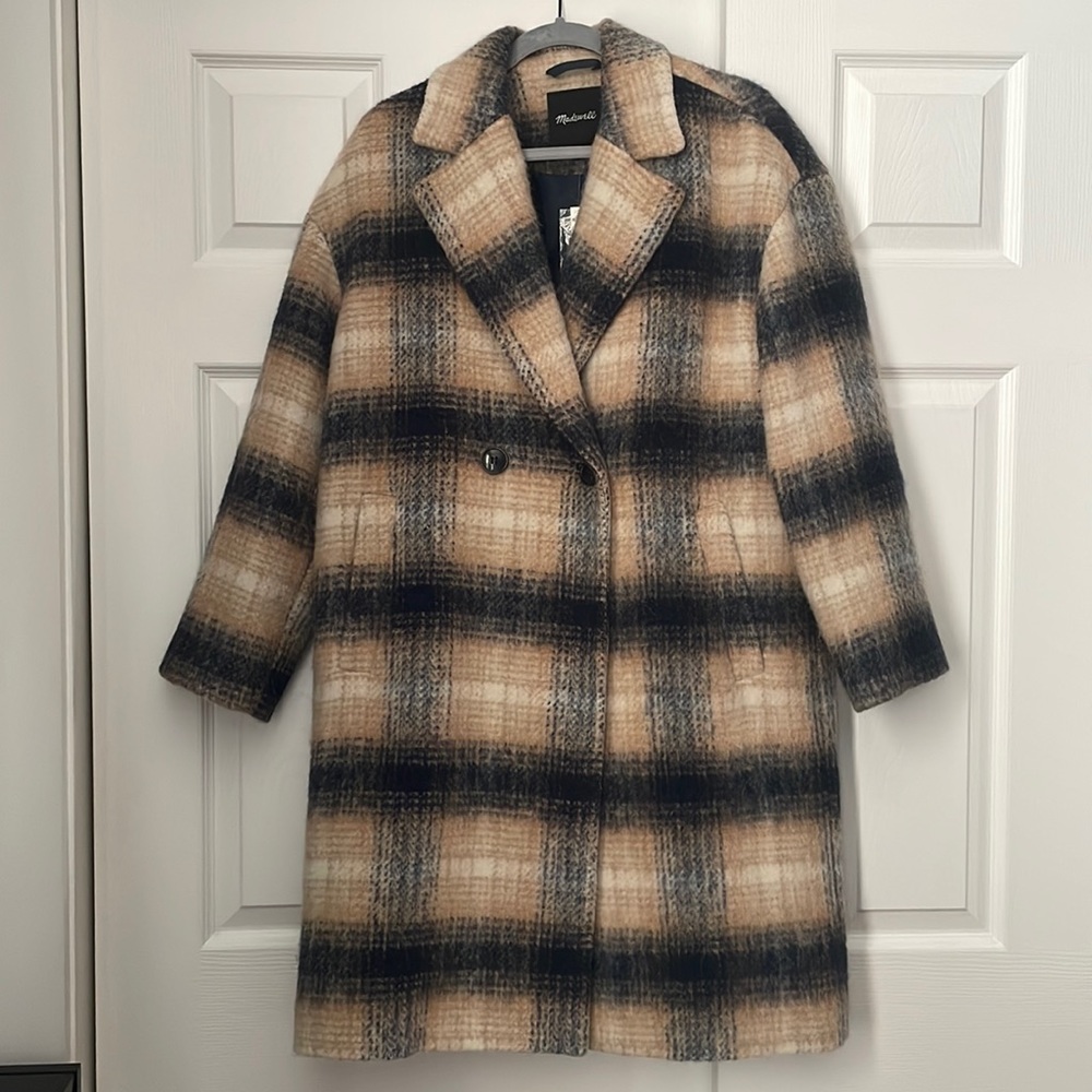 Madewell plaid courton cocoon coat. Size Small.
